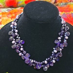Purple pearls and amethyst necklace 💜.